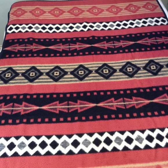 Vintage Biederlack of America Southwest Aztec Style Reversible Acrylic Blanket - Picture 8 of 15